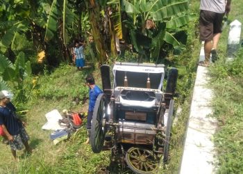 Kuda Tak Kuat Tahan Beban, Delman Terperosok Parit Sedalam 3 Meter di Bantul