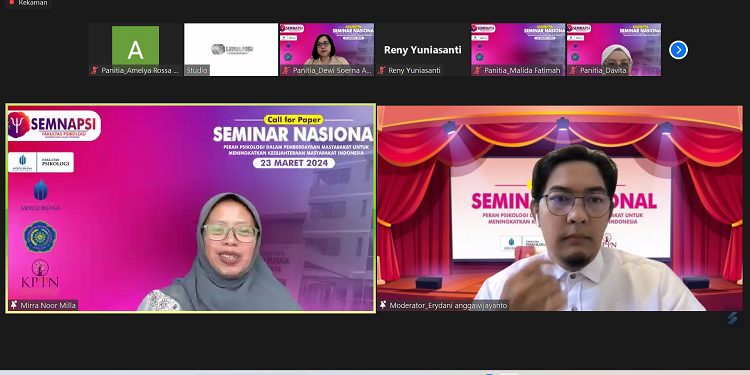 Seminar nasional secara online yang diprakarsai Fakultas Psikologi UMBY. (MERAPI-DOK. UMBY)