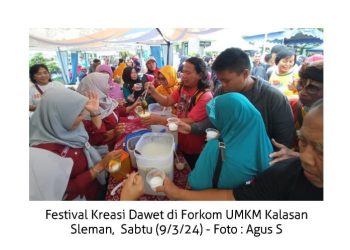 Forkom UMKM Kalasan Bagi 1000 ‘Dawet Sari Kalasan’. Nikmat Rasanya….