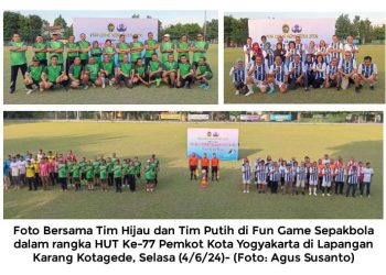 Ini Keseruannya, Fun Game Sepakbola di HUT Ke-77 Pemkot Kota Yogyakarta