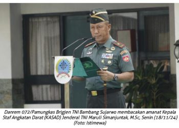 Danrem 072/Pamungkas Menjadi Irup 17-an, Bacakan Amanat KASAD