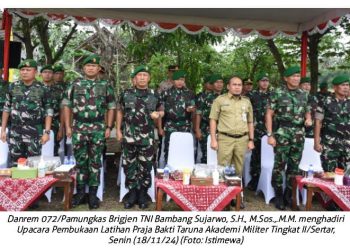 Danrem 072/Pamungkas Hadiri Upacara Pembukaan Latihan Praja Bakti Taruna Akademi Militer Tingkat II/Sertar