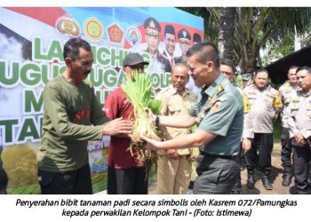 Kasrem 072/Pamungkas Hadiri Launching Gugus Tugas Polri dan Tanam Padi Tahap II Polda DIY