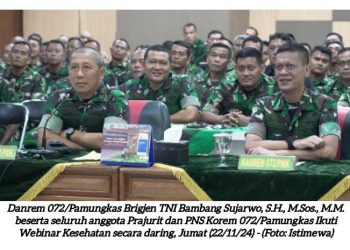 Danrem 072/Pamungkas Beserta Anggota Ikuti Webinar Kesehatan