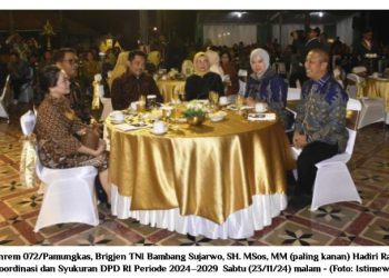 Danrem 072/Pamungkas Hadiri Rapat Koordinasi dan Syukuran DPD RI Periode 2024–2029 