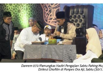 Danrem 072/Pamungkas Hadir di Pengajian Sabtu Pahing Mujahadah Dzikrul Ghofilin di Ponpes Ora Aji
