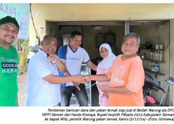 Bupati Sleman Terpilih Harda Kiswaya Serahkan Bantuan di Bedah Warung ala HIPPI Sleman