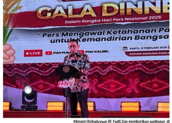 Gala Dinner HPN 2025 Banjarmasin, Fadli Zon: Pers Tidak Bisa Pisah dengan Kebudayaan