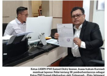 Ketua PWI Sumsel Laporkan Zulmasyah Dkk ke Polda Sumsel
