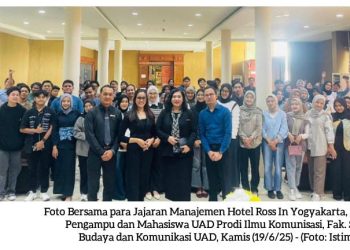 Perkuat Peran Humas, Mahasiswa Ilmu Komunikasi UAD Lakukan Kunjungan ke Hotel Ros In Yogyakarta