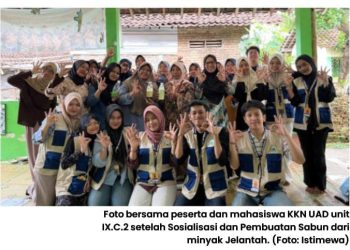 Mahasiswa KKN UAD Unit IX.C.2 Berdayakan Ibu-Ibu PKK Karang Tengah Kelola Minyak Jelantah Jadi Sabun Ramah Lingkungan. Inilah Keseruannya!