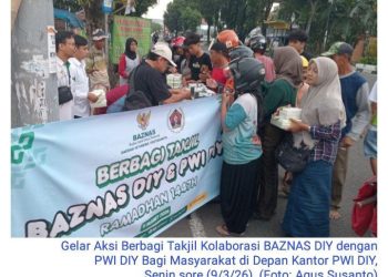 ​Sinergi Ramadhan 1447 H: BAZNAS DIY dan PWI DIY Gelar Aksi Berbagi Takjil di Depan Kantor PWI