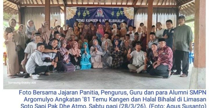 Pererat Silaturahmi, Alumni SMPN Argomulyo ’81 Gelar Temu Kangen dan Halal Bihalal