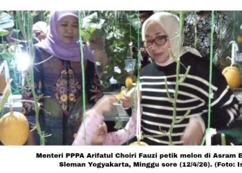 Sinergi Inovasi dan Religi: Menteri PPPA dan Khofifah Indar Parawansa Jelajahi Greenhouse Melon Hidroponik Asram Edupark