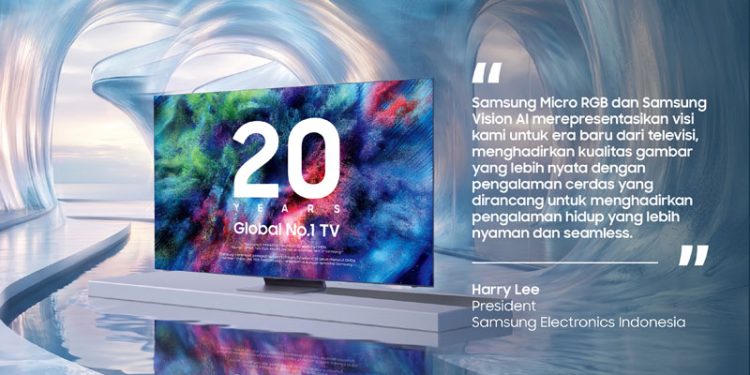 Samsung menghadirkan inovasi terbaru melalui Samsung Vision AI yang terintegrasi pada Samsung Micro RGB.