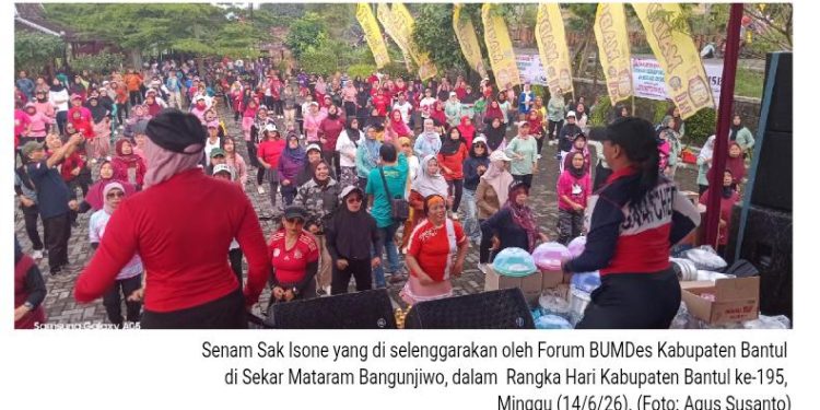 Peringati Hari Jadi ke-195 Bantul: Forum BUMDes Bantul Gelar ‘Senam Sak Isone’ dan Unjuk Potensi UMKM di Sekar Mataram