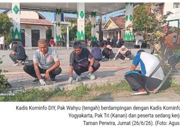 Perkuat Sinergi dan Kebersihan Lingkungan, Dinas Kominfo DIY Gelar Jalan Pagi dan Kerja Bakti Program ASRI