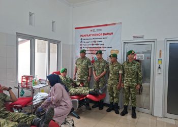 Peringati HUT RI Ke-81, Prajurit Yonif TP 444/Satria Setyonegoro Gelar Aksi Donor Darah Di PMI Wonosobo 