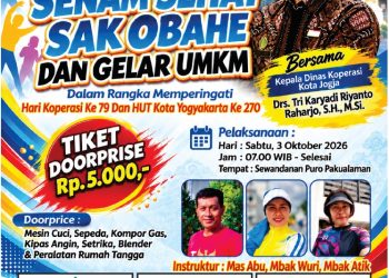 Menyatu dalam Gerak dan Ekonomi: Semarak “Senam Sehat Sak Obahe” Sambut Hari Koperasi dan HUT Kota Jogja