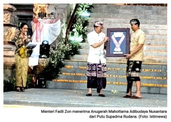 Menteri Fadli Zon Terima Penghargaan Mahottama Adibudaya Nusantara